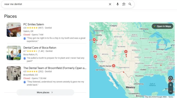 Local SEO near me dentist